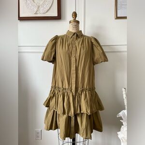 Elegant Tan Midi Dress